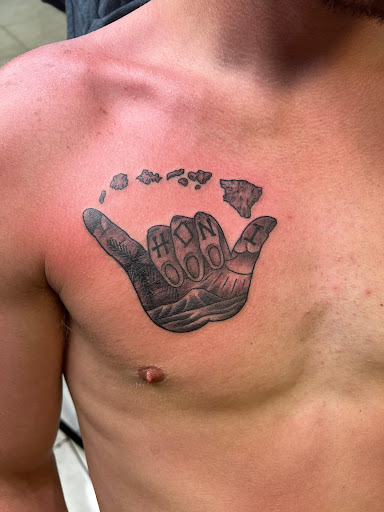 Explore chest piece tattoo ideas male, creative tattoo ideas in Honolulu, available at Sacred Art Tattoo Waikiki