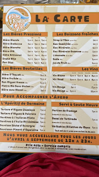 Restaurant Chez Germaine à Camaret-sur-Mer (le menu)