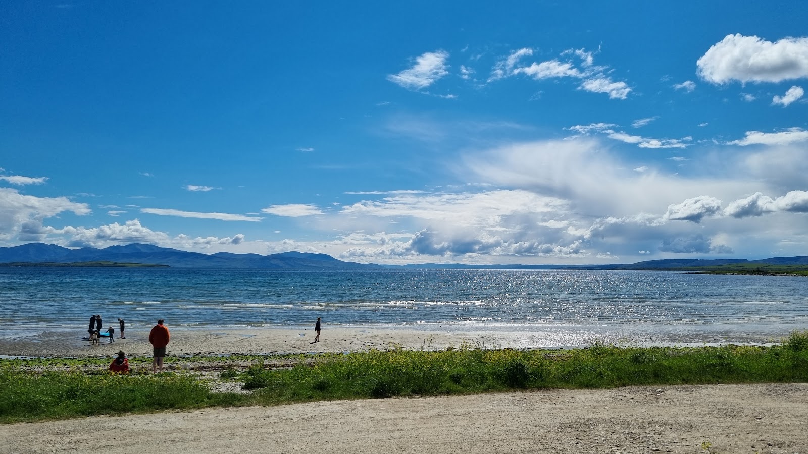 Photo of Ettrick Bay Beach and the settlement