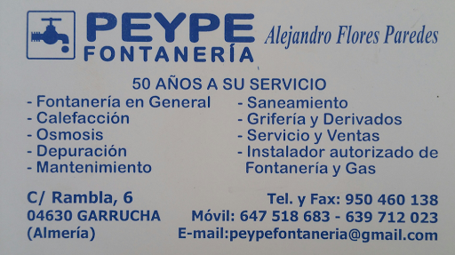 PEYPE Fontanería en Garrucha, Almería