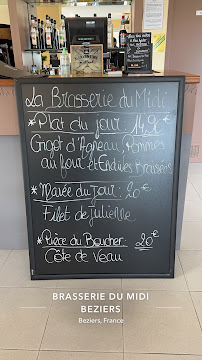 Menu du Brasserie du midi, Beziers à Béziers