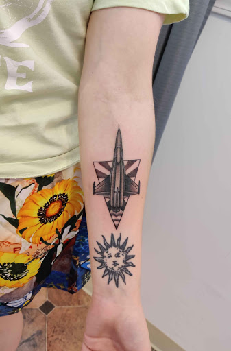 Explore blackout sleeve tattoo ideas, creative tattoo ideas in Hebron, available at Explosive Ink Tattoo