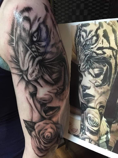 Explore rectangle tattoo ideas, creative tattoo ideas in Fort Wayne, available at drieM World Tattoos & Art Gallery