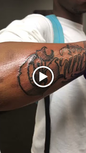 Explore last name tattoo ideas on arm, creative tattoo ideas in Goose Creek, available at Red Kirin Tattoo