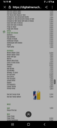 Restaurant portugais O Trevo à Lisbon - menu / carte