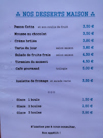 Restaurant français Café De L'Union à Spéracèdes (le menu)