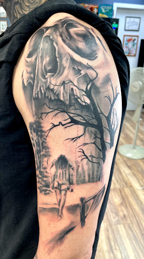 Explore witcher tattoo ideas, creative tattoo ideas in Mchenry, available at Lunchbox Tattoo and Body Piercing