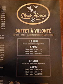 RESTAURANT STEAK HOUSE à Le Grand-Quevilly menu