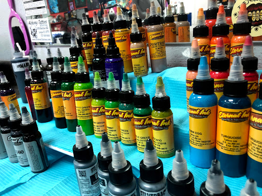 Explore pitbull tattoo ideas, creative tattoo ideas in Largo, available at Alchemy Tattoos and Body Piercings