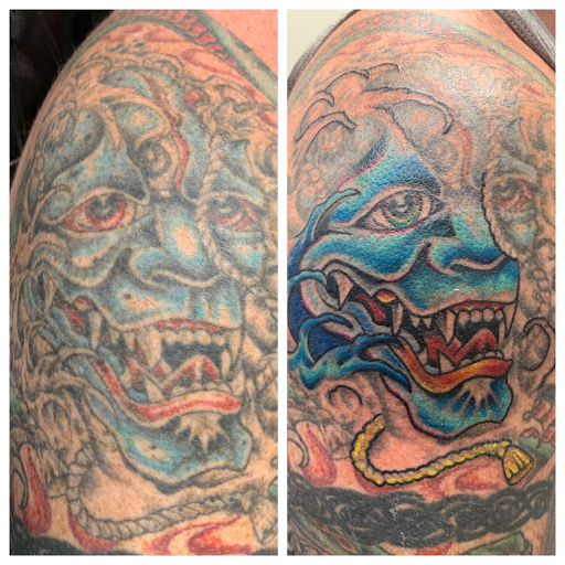 Explore above eyebrow tattoo ideas, creative tattoo ideas in Muskogee, available at Spurlocks Emporium