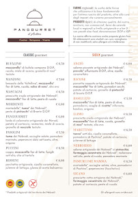 Carte du Pangourmet d'Autore à Barcellona Pozzo di Gotto