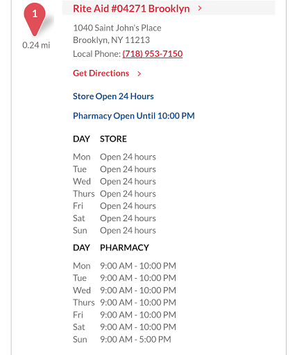 Pharmacy «Rite Aid Pharmacy», reviews and photos, 1040 St Johns Pl, Brooklyn, NY 11213, USA