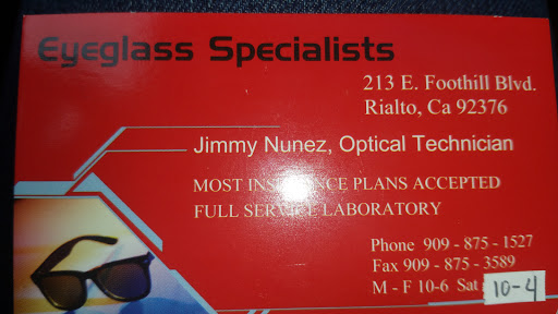 Optician «Eyeglass Specialist», reviews and photos, 213 W Foothill Blvd, Rialto, CA 92376, USA