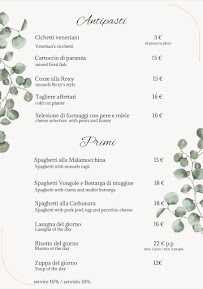 Menu du Ristorante  Roxy Bar à Lido