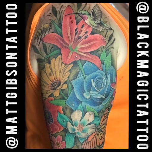 Explore female lion tattoo ideas, creative tattoo ideas in Oklahoma City, available at Black Magic Tattoo