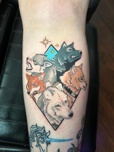 Explore star sleeve tattoo ideas, creative tattoo ideas in Waynesboro, available at Vice City Tattoo