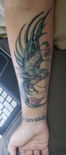 Explore hustle tattoo ideas, creative tattoo ideas in Inman, available at Nine Lives Tattoo