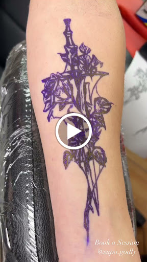 Explore feminine half sleeve tattoo ideas, creative tattoo ideas in Ambler, available at Tattoo GalaxyAmbler Piercing & Custom Tattoos