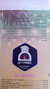 La Flambée à Mirepoix menu