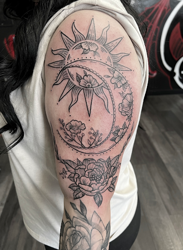 Explore men side neck cover up tattoo ideas, creative tattoo ideas in Silver City, available at Independent Ink Tattoo