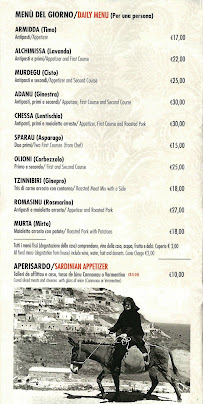Menu du Su Cumbidu à Cagliari