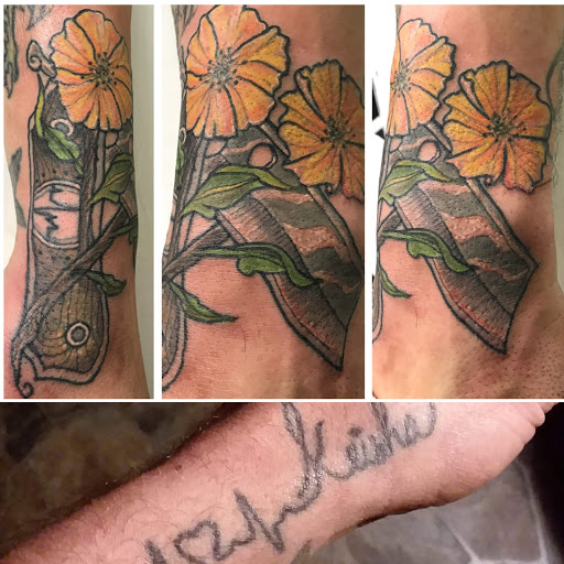 Explore honeysuckle tattoo ideas, creative tattoo ideas in Syracuse, available at Perfect Storm Tattoo