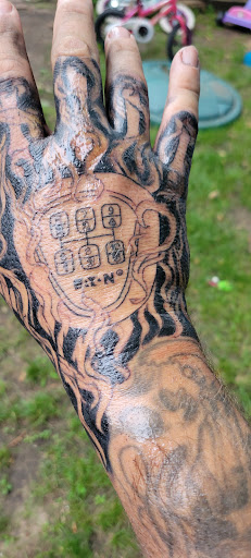 Explore small witch tattoo ideas, creative tattoo ideas in Forest Lake, available at Electric Blue Tattoo Co.