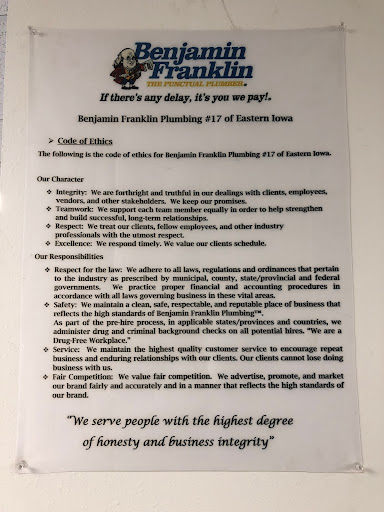 Plumber «Benjamin Franklin Plumbing Cedar Rapids», reviews and photos