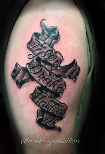 Explore small patchwork tattoo ideas, creative tattoo ideas in Augusta, available at The Lucky Seven Tattoo Co.