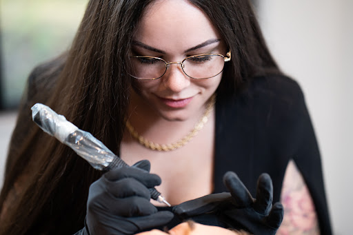 Explore golden retriever tattoo ideas, creative tattoo ideas in Sarasota, available at Sovereign Studio Permanent Makeup & Tattoos