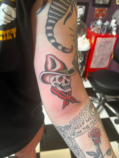 Explore upper sleeve tattoo ideas, creative tattoo ideas in Georgetown, available at Iron Rite Tattoo South