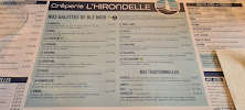 Crêperie l'Hirondelle à Fontainebleau menu