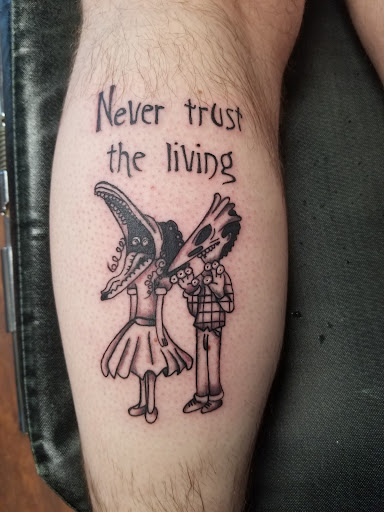 Explore halloween tattoo ideas for men, creative tattoo ideas in Torrington, available at Superior Lines Tattoo