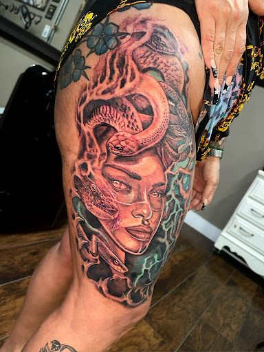 Explore alice and wonderland tattoo ideas, creative tattoo ideas in Roanoke, available at Saint Cecilias Art Studio