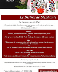Restaurant français Le Bistrot de Stéphanie, Disciple d'Escoffier agenais à Agen (le menu)