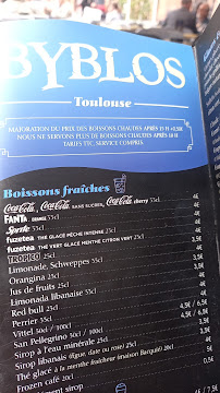 Le Byblos à Toulouse menu