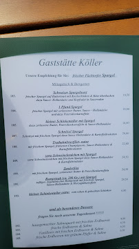 Menu du Gaststätte Haus Köller à Beckum