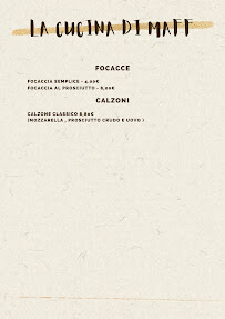 Pizzeria LA CUCINA DI MAFF à Oriolo Romano (le menu)