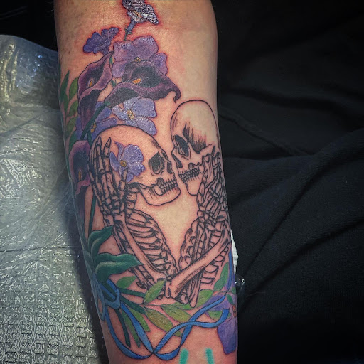 Explore galaxy tattoo ideas, creative tattoo ideas in Walnut Cove, available at Wildfire Tattoo Studio