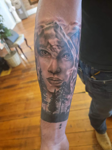 Explore leg tattoo cover up ideas, creative tattoo ideas in Ogden, available at Legacy Tattoo