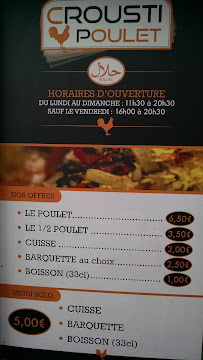 Menu du 100% Crousti Original à Les Pavillons-sous-Bois