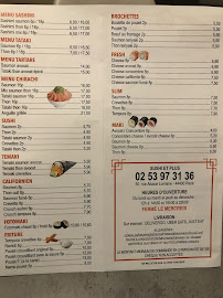Carte du Sushi et plus à Rezé
