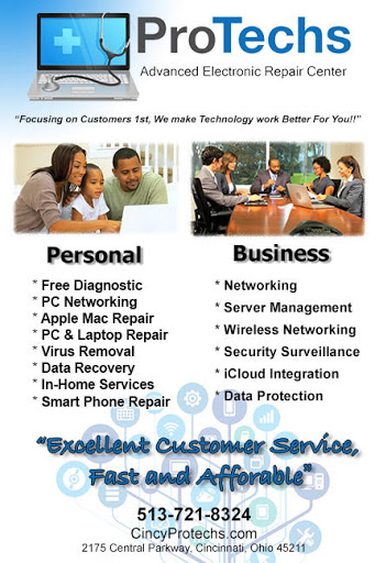 Computer Repair Service «PROTECHS (Advanced Laptop Repair Center)», reviews and photos, 2175 Central Pkwy, Cincinnati, OH 45214, USA