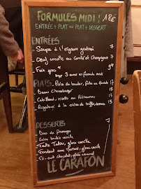 Menu du Le Carafon à Paris