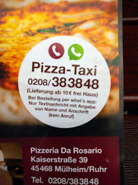 Pizzeria Da Rosario à Mülheim menu
