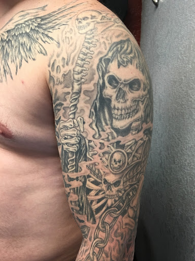 Explore men tattoo ideas sleeve, creative tattoo ideas in Alamosa, available at Ink Pusher
