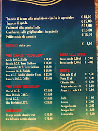 Menu du Antica Osteria à Sortino