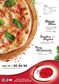 Menu du Pizza Land à Senftenberg