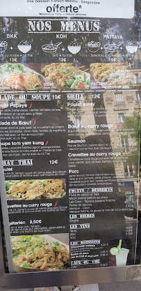 Siam Square Thaï Street Food à Paris menu