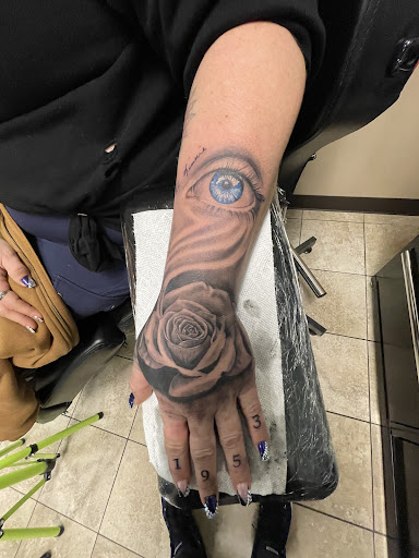 Explore pacman tattoo ideas, creative tattoo ideas in Baraboo, available at Gold Leaf Tattoo Collective and Art Gallery